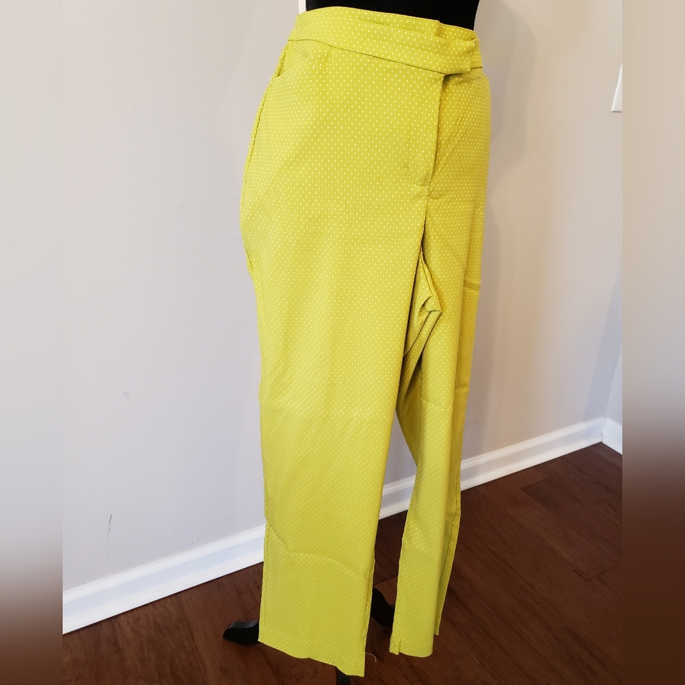 Lime Green Polka Dot Women's Pants By Lane Bryant